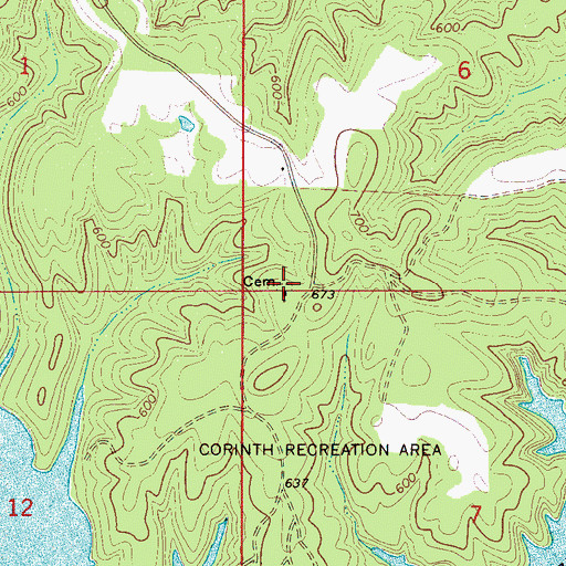 Topographic Map of Corinth Church Cemetery, AL
