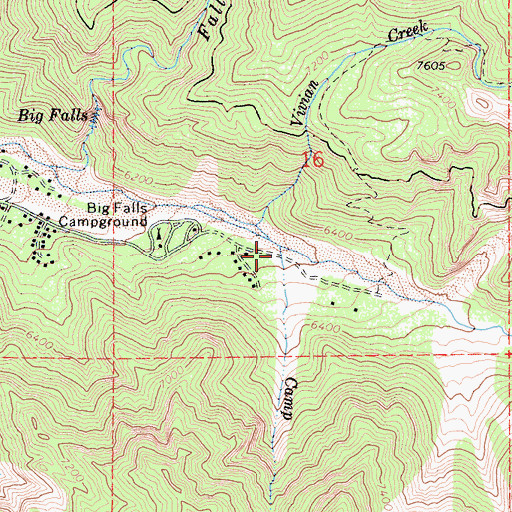 Topographic Map of Camp Creek, CA