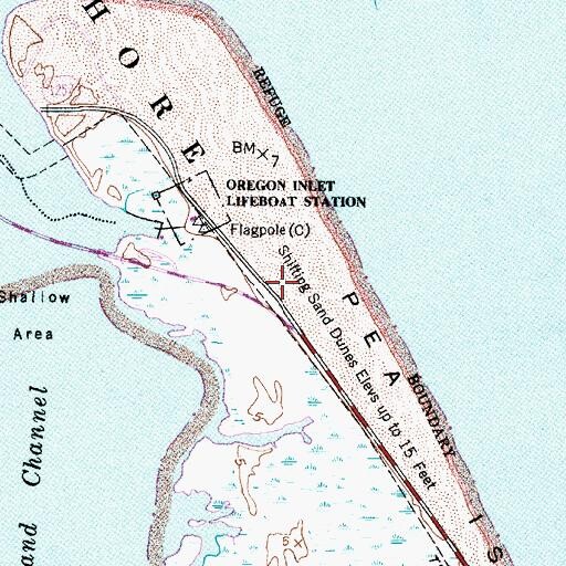 Topographic Map of Chicamacomico Life Saving Station (historical), NC