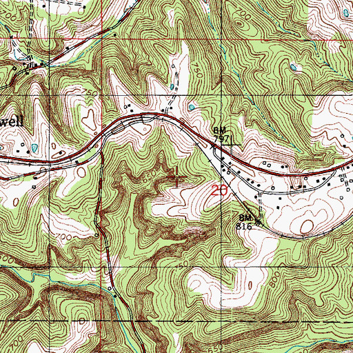 Topographic Map of Ravine Arch, IN