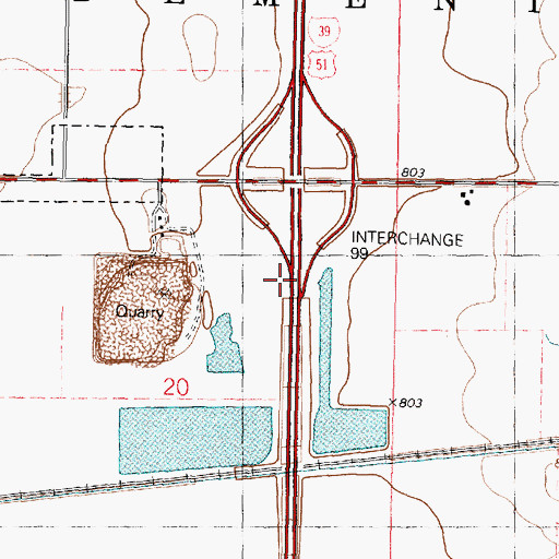 Topographic Map of North Creston Ditch Tributary, IL