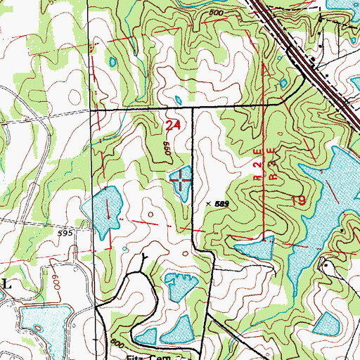 Topographic Map of August A Busch Lake Number 23, MO