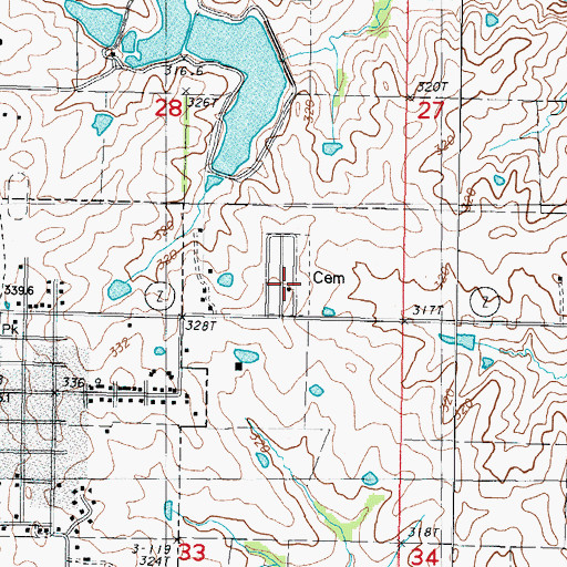 Topographic Map of King City Cemetery, MO