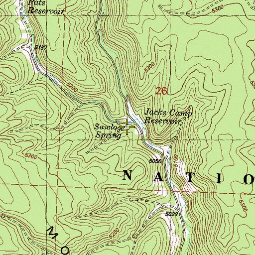 Topographic Map of Sawlog Spring, OR