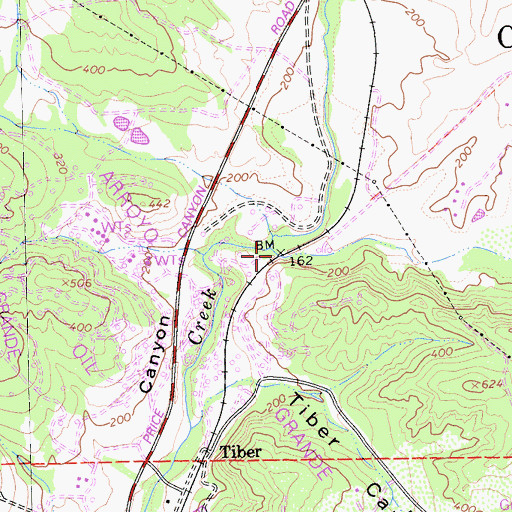 Topographic Map of Caada Verde, CA
