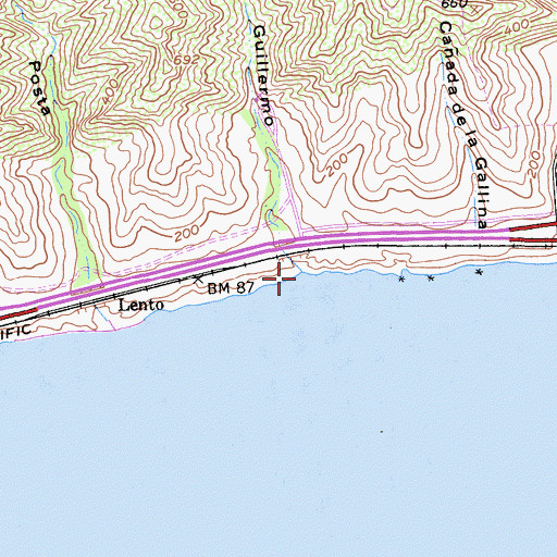 Topographic Map of Caada De Guillermo, CA