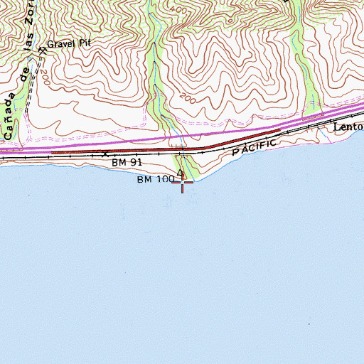 Topographic Map of Caada Del Molino, CA