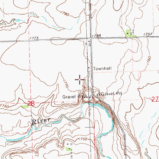 Topographic Map of Pipestone County Gravel Pit, MN