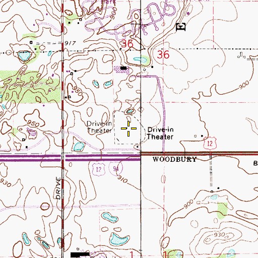 Topographic Map of Vali-Hi Drive-In, MN