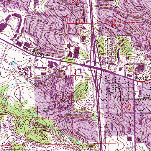 Topographic Map of Saint Monica Cemetery, MO