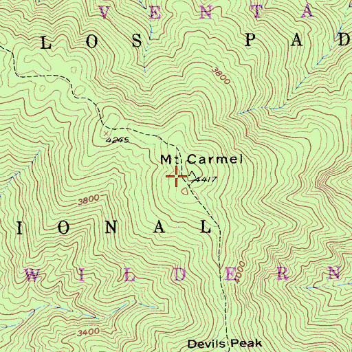 Topographic Map of Mount Carmel, CA