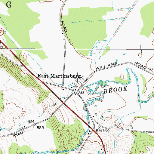 Topographic Map of Marks Farms, NY