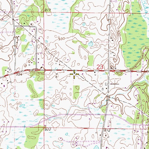 Topographic Map of Differding School (historical), MN