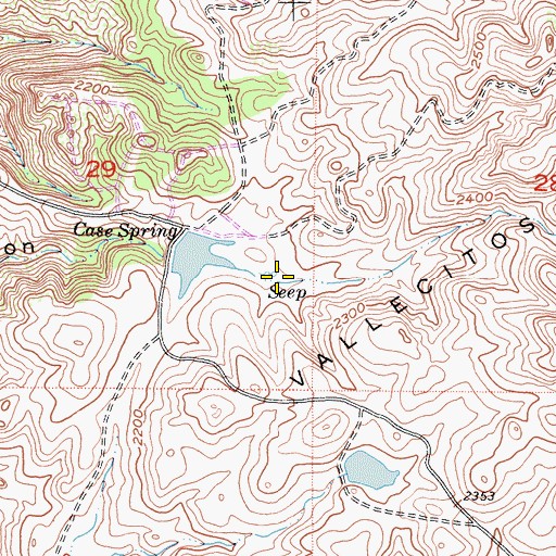 Topographic Map of Case Spring, CA
