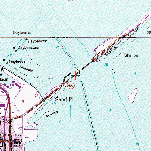 Topographic Map of A. Max Brewer Bridge, FL
