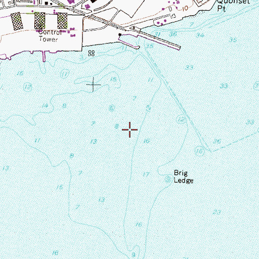 Topographic Map of Coon Ledge, RI