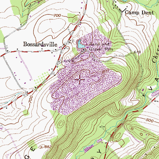 Topographic Map of Stroudsburg Quarry, PA