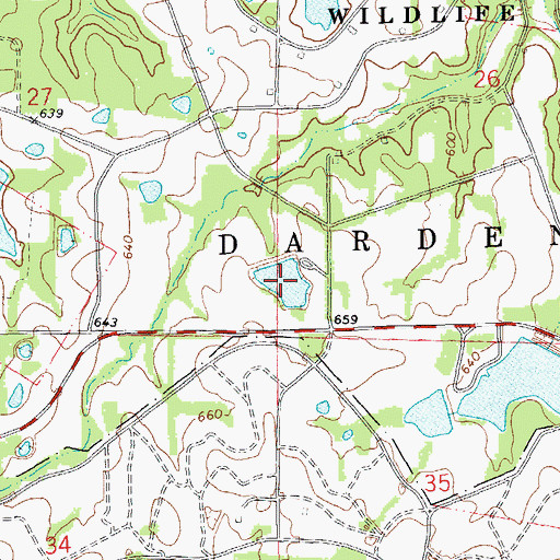 Topographic Map of August A Busch Lake Number 21, MO