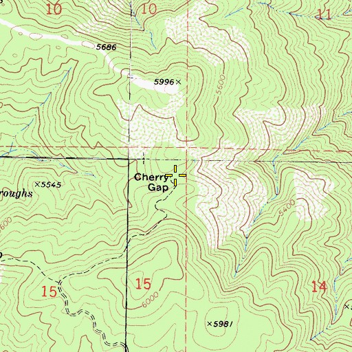 Topographic Map of Cherry Gap, CA