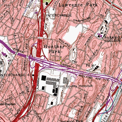 Topographic Map of Bronxville Knolls Tower, NY