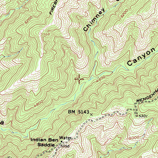 Topographic Map of Chimney Canyon, CA