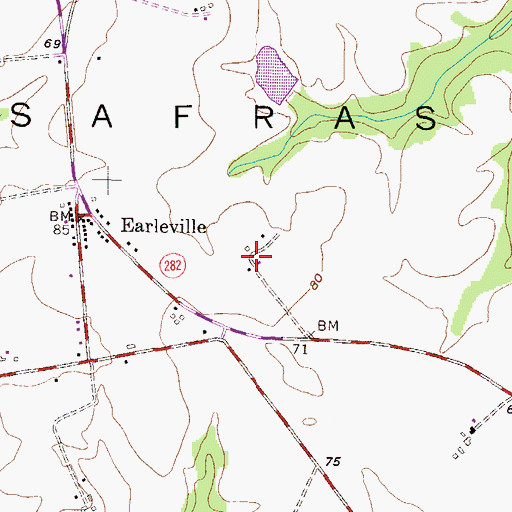 Topographic Map of Ford Farms, MD