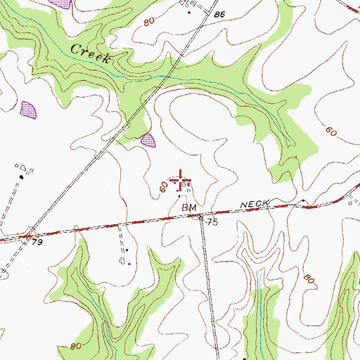 Topographic Map of Chestnut Lane Farms, MD