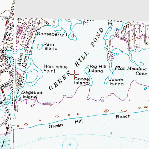 Topographic Map of Potato Point, RI