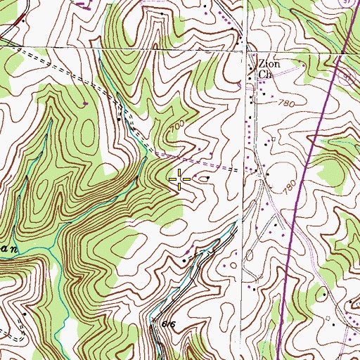 Topographic Map of Serpent Ridge Vineyard, MD