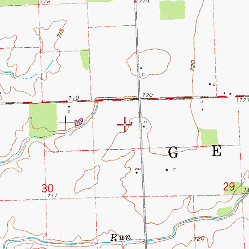 Topographic Map of Beck Dairy, OH