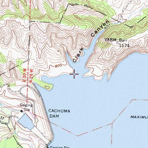 Topographic Map of Clark Canyon, CA