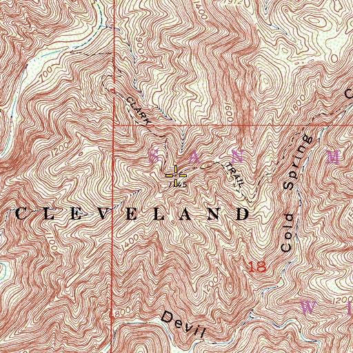 Topographic Map of Clark Trail, CA