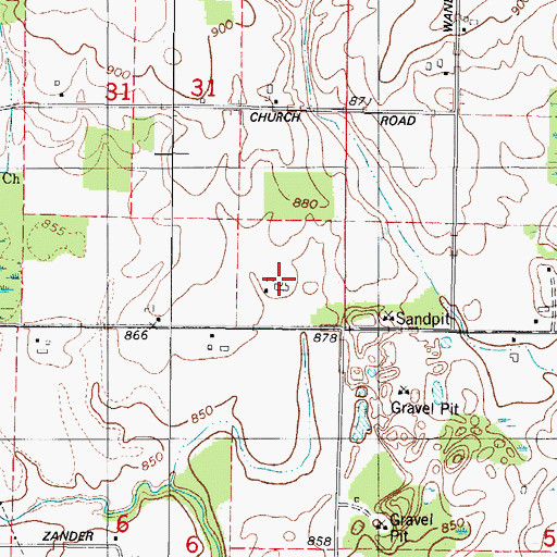 Topographic Map of Mazna Farm, WI