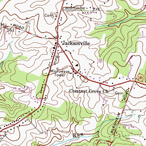 Topographic Map of Albright Farms, MD