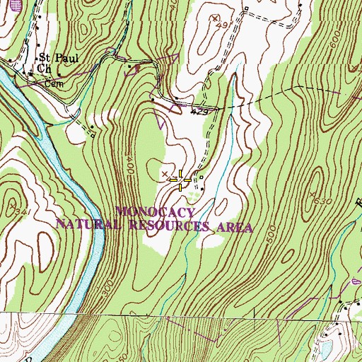 Topographic Map of Jehovah - Jireh Farm, MD