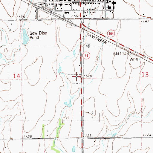 Topographic Map of Covington Community Cemetery, OK