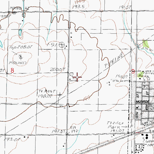 Topographic Map of Moundside Farm, IL