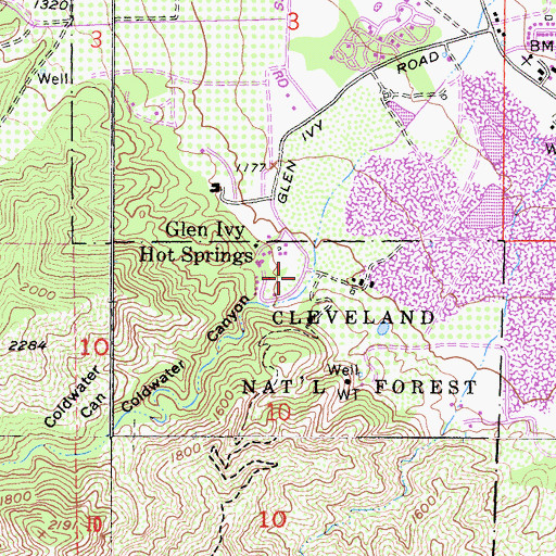 Topographic Map of Coldwater Canyon, CA