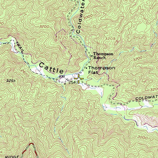Topographic Map of Coldwater Canyon, CA