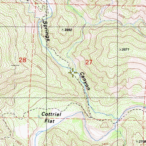 Topographic Map of Coldwater Fork, CA
