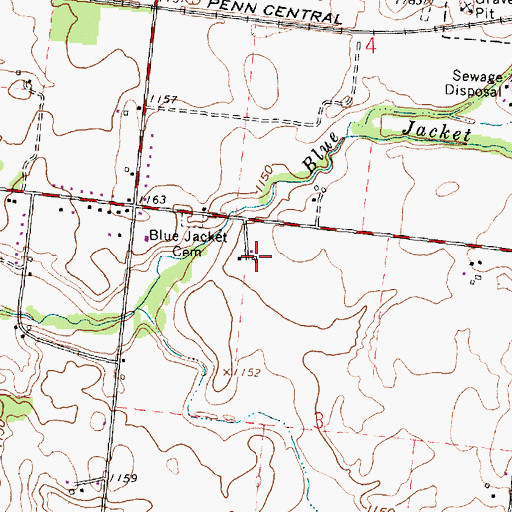 Topographic Map of Blue Jacket Dairy, OH