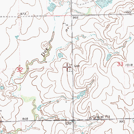 Topographic Map of Floral Ridge Cemetery, OK