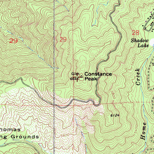 Topographic Map of Constance Peak, CA