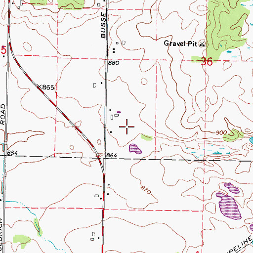 Topographic Map of Pleasant Acres Farm, IL