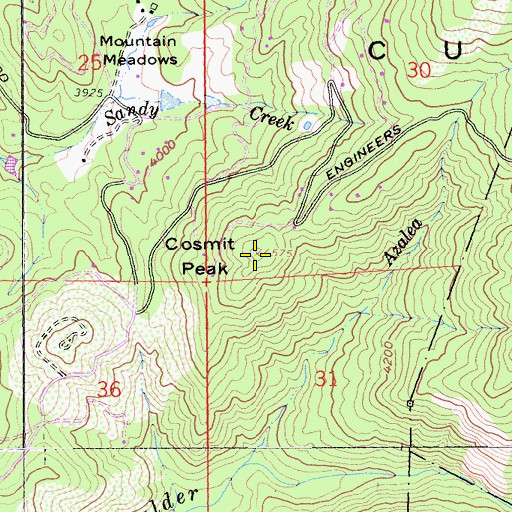 Topographic Map of Cosmit Peak, CA