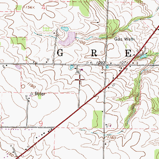 Topographic Map of Horst Farms, OH