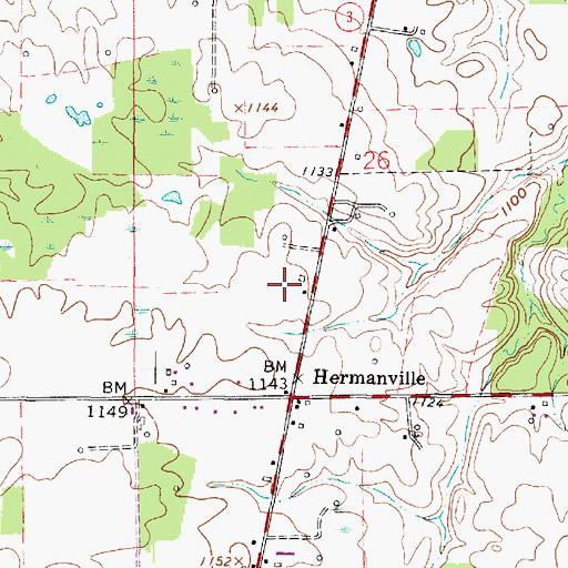 Topographic Map of Moonstruck Farm, OH