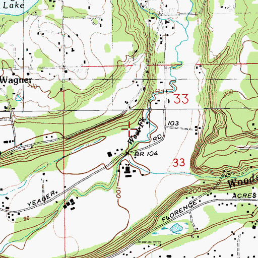 Topographic Map of Woods Creek Farm, WA