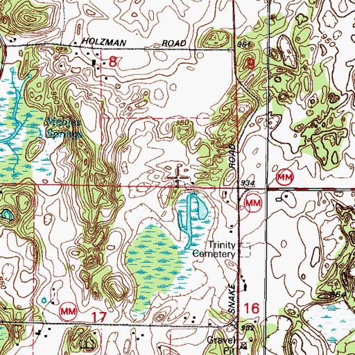 Topographic Map of Kuhn Farm, WI