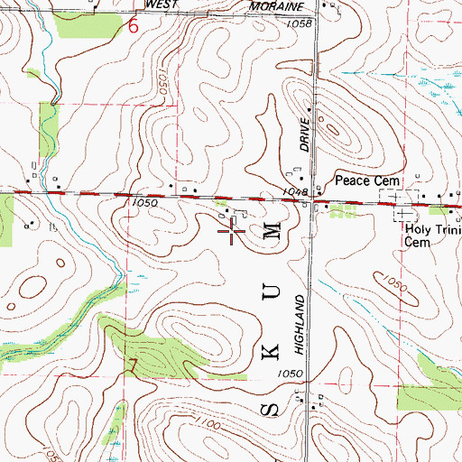 Topographic Map of Stoffel Farms, WI